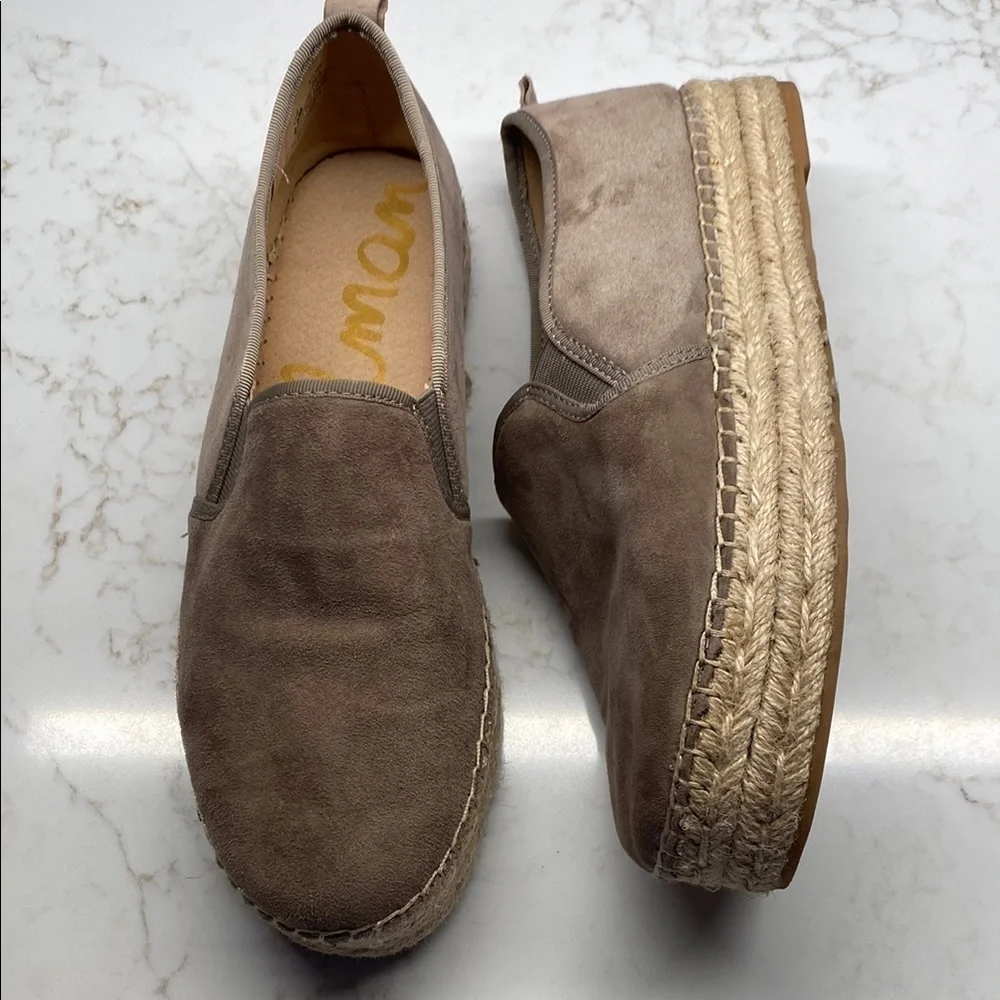 Sam Edelman Carrin Espadrille Loafers | Tan Suede Jute | Size 9.5